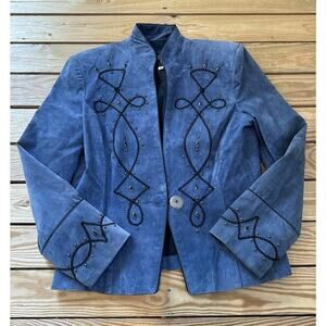 Vintage North American Frontier Bejeweled Leather Jacket Size Medium Women’s